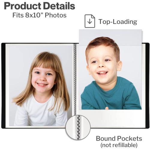 Cranbury Portfolio Binder 8x10, 48 Photos, Clear Sleeves, Blue