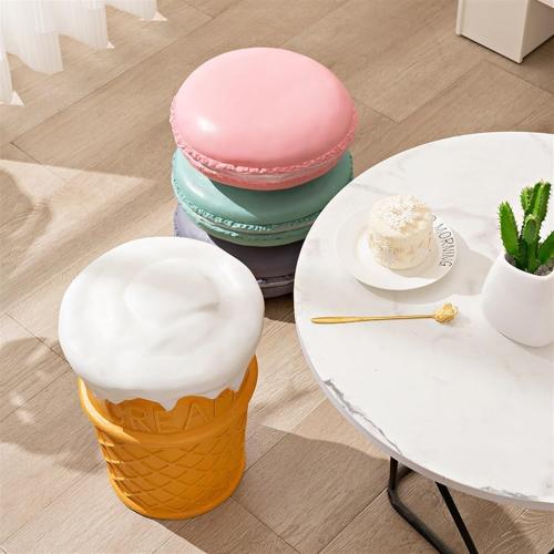 Simulated Food Stool, Resin Fruit Stool, Simulated Food Stools, Food-Shaped Footrest Stool Ottoman, Shoe Changing Stool for Home(Cream)