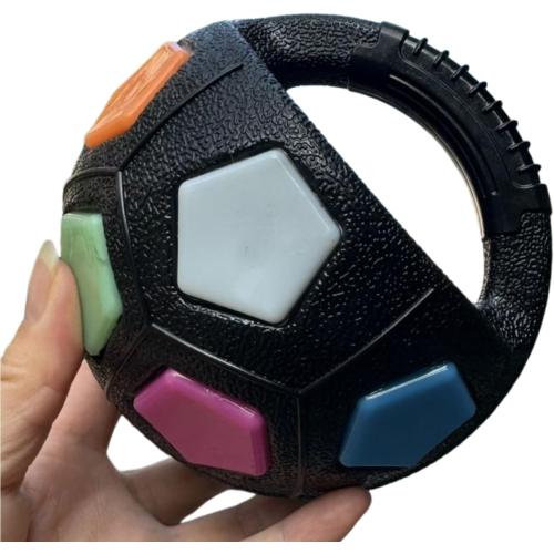 The Mellow Dog Calming Ball with Handle,Squeaky Dog Toy,Interactive Toss,Dogs Football Toy for Water Play,Training & Outdoor Games(Without Squeaky Tennis Ball Inside) (Black)