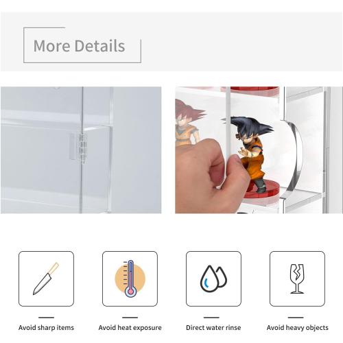 AITEE Acrylic Display Case, Display Cabinet for Mini Figures, Dust-Proof Clear Wall Mounted or Desktop 5 Layer Storage Mini Toys/Rock Stone, Each Compartment: 15 7/10”L x 3 2/5”W x3 4/5”H
