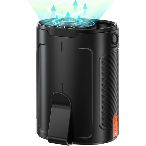 2024 AI Portable Fan Rechargeable, 4-Speed 6600RPM Strong Airflow, Personal Waist Fan with up to 25H of Working Time, Hands-Free Hanging Neck Fan, Wearable Belt Fan for Camping, Outdoor, Jobsite