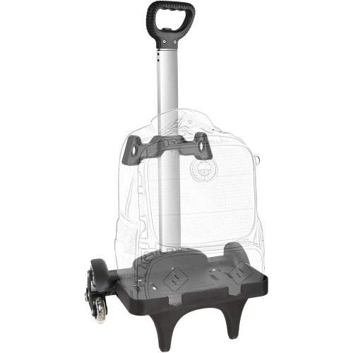 Backpack Trolley, Wheeled Cart Aluminum Alloy, Folding Trolley Cart for Schoolbag, 6 Wheels Luggage Cart with Edge Guard