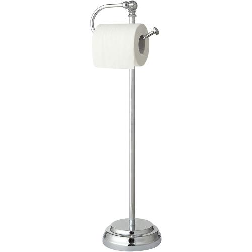 SunnyPoint Classic Bathroom Free Standing Toilet Tissue Paper Roll Holder Stand