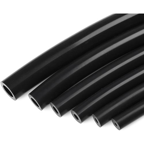 Ucreative Silicone Vacuum Hose Kit 6PCS 5FT Tubing (1/8 to 3/8)   113PCS Nylon Connectors High Performance Automotive Replacement (Black)