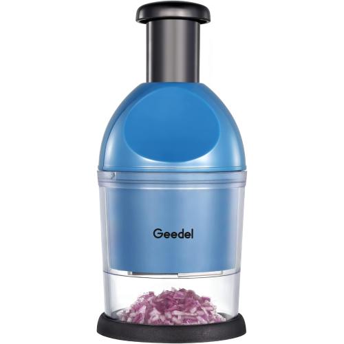 Geedel Food Chopper, Easy to Clean Manual Hand Vegetable Chopper Dicer, Dishwasher Safe Slap Onion Chopper for Veggies Onions Garlic Nuts Salads