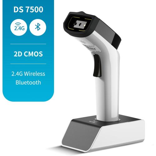NETUM Bluetooth Wireless 2D Barcode Scanner with Charging Cradle, Hands Free Automatic Sensing Bar Code Reader 1D 2D QR pdf417 Scan Gun Works with MAC OS, Windows, iOS, Android - DS7500