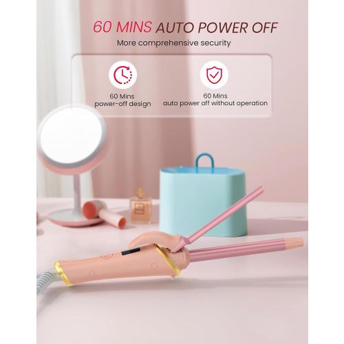 Ukliss Mini Curling Iron 0.5 Inch (13mm) | for Short Hair & Bangs | Creates Tight Ringlets | 30s Fast Heat & Dual Voltage, Pink