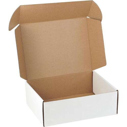 12x9x4 Shipping Boxes Set of 5, White Corrugated Cardboard Box Literature Mailer