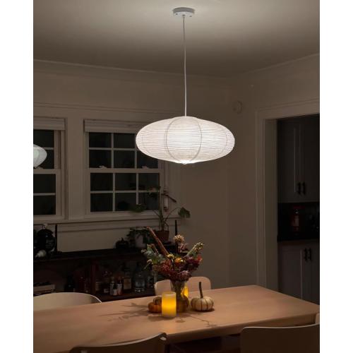 White Oval Paper Lanterns, 22 Large Hanging Paper Lantern Shade, 1 Pack | Chinese/Japanese Paper Pendant Lampshade, Handmade, for Party Decoration, Wedding, Home Decor Ceiling Lamp shade