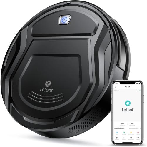 Lefant Vacuum and Mop Combo, WiFi/App/Alexa Control, 2000Pa Strong Suction 2 in 1 Mopping Robotic Vacuum Cleaner, Self-Charging, No Tangling, Slim, Ideal for Hard Floor, Pet Hair, Carpet M210B