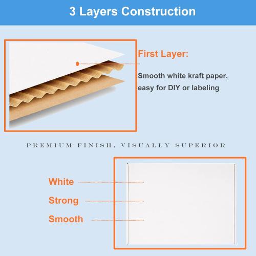 17x11x3 Shipping Boxes 20 Pack White**** Corrugated Cardboard Mailing Boxes for Small Business - Flat Literature Mailer Packaging Supplies