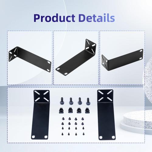 Rack Mount Kit for 7.9 inch Switches, Adjustable Rack Ears for Netgear, Cisco, D-Link, TRENDnet and HP Products, Mount 7.9 Wide to 19 Equipment, Adjustable Hole Distance 14-30mm