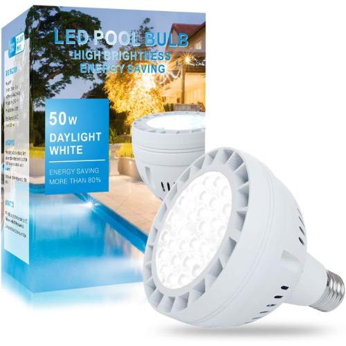 12V 50W LED Pool Light for Inground Swimming Pool, 5000LM Daylight LED Light Bulb Replacement for 300-800W Traditional Bulb, Fit in for Pentair and Hayward Pool Light Fixtures