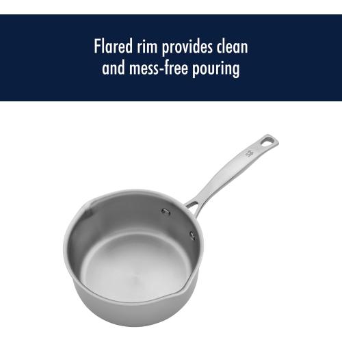 HENCKELS Clad H3 2-qt Saucepan, Induction Pan, Stainless Steel, Durable and Easy to clean MISSING LID