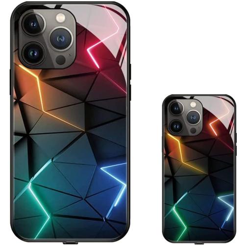 Intelligent Sound Control Light-Up Phone Case for iPhone 13/14pro Max (Color : A#, Size : for iPhone 14)