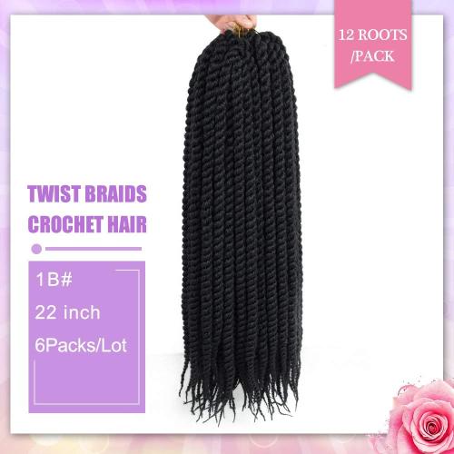 Admutty Havana Twist Crochet Hair, Jumbo Senegalese Twist Pre-Looped Synthetic Braiding Hair for Women, Soft & Lightweight Pre-Twisted Crochet Braids