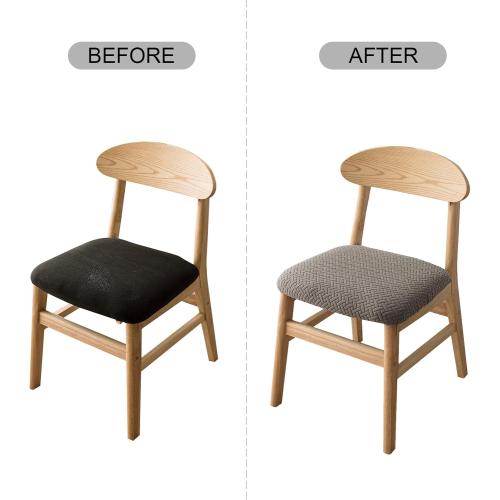 Genina Seat Covers for Dining Room Chair Seat Slipcovers Kitchen Chair Covers (Gray, 4 Pcs)