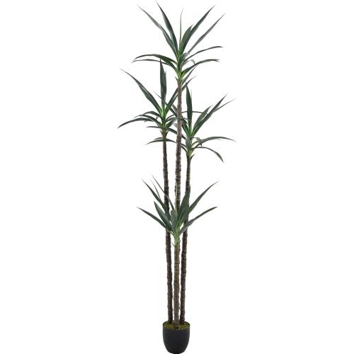 Artificial Tree 7ft Faux Agave Plant with 60 Leaves and 4 Realistic Trunks,Fake Floor Potted Artificial Tall Plants for Home Office Garden Decor Indoor (7Feet,1Pack)