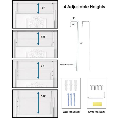 Mirror, 14''x48'', Door Mount, Rectangular, Full Body, White