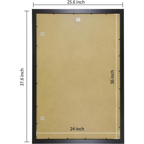 QDSSDECO 24x36 Poster Frame Black Wood Frame with Plexiglass Horizontal and Vertical Formats Hanging on the Wall Display Picture, Set of 1
