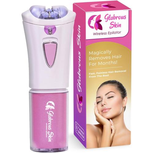 Pink and White Glabrouse Skin Epilator, Glabrous Skin Hair Remover for Face - Look Glamorous with Glabrousskin Hair Removal