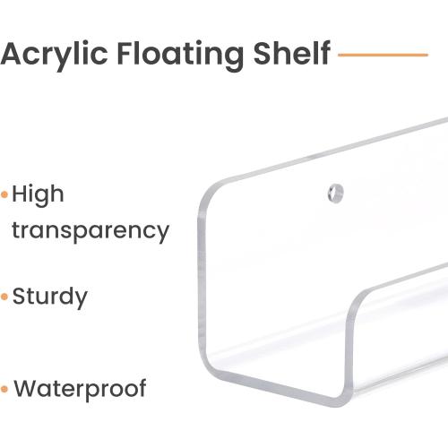 2 Pack Clear Acrylic Shelves