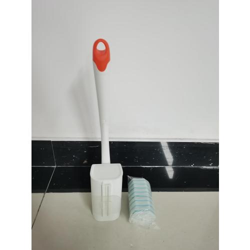 Color Orange JEHONN Disposable Toilet Bowl Cleaner Wand with 40 Cleaner Refills, Wall Mounted Long Handle Compact Bathroom Scrub Brush Holder Set for Sink Bathtub Wash Basin Mop Pool (Orange)