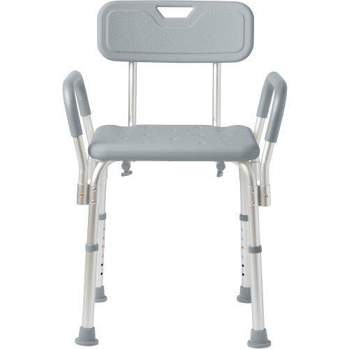 Medline Shower Chair with Backrest and Padded Armrests - 350 lb. capacity, Bath Bench, Seat, Stool for Independent Adult, Seniors, Elderly & Disabled Patients