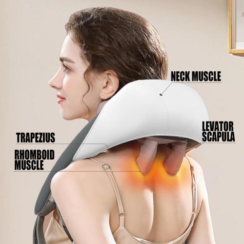Color Beige Neck & Shoulder Massager, Portable Shiatsu Electric Back and Neck Massager with Heat, Thera Pexa Neck Massager for Pain Relief Deep Tissue, Back Massager with Heat (Beige)