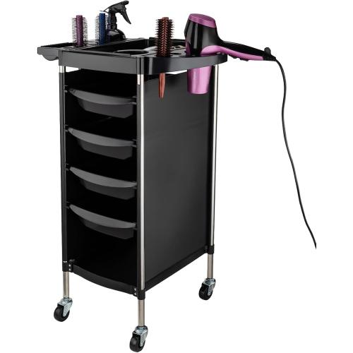 Noverlife Hair Salon Storage Tool Cart, 6-Layer Salon Cart with Wheels, Space Saving Barber Station Trolley, Rolling Carts for Hair Stylist Barber Storage Trolly for Hairdressing Beauty SPA Tattoo