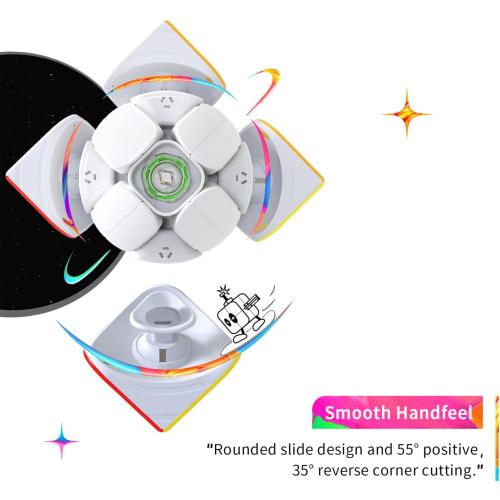 GAN 251 M Air, 2x2 Magnetic Speed Cube Stickerless 251 Mini Cube Puzzle Toy for Beginner(Frosted Surface Primary Internal)