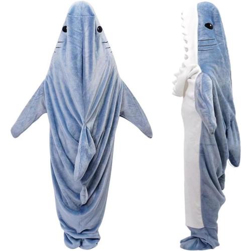 Shark Onesie Shark Blanket Hoodies Wearable Shark Blanket Soft Flannel Shark Costume Sleeping Bag Shark Pajamas