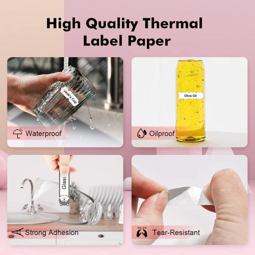 Label Maker Tape for D11/D110/D101 Printer, 2 Rolls Waterproof Adhesive Labeling Refill Paper for Niimbot D Serises Printer, 14×50mm(Heart Dot)