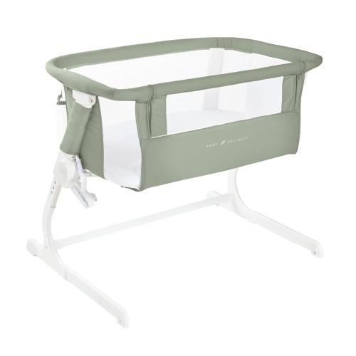 Baby Delight Beside Me™ Dreamer Bassinet | Bedside Sleeper & Baby Bassinet | 8-Position Height Adjustment | 100% GOTS Certified Organic Cotton Fabric | Organic Sage