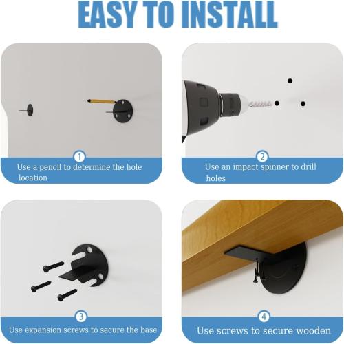 10FT Wooden Stair Railing Indoor, Wall Railings for Stairs, Hand Rails for Indoor Stairs, Non-Slip Stair Handrail for Home Garden Corridor Lofts Kindergarten Guardrail(4 Sections, 4 x 2.5FT)