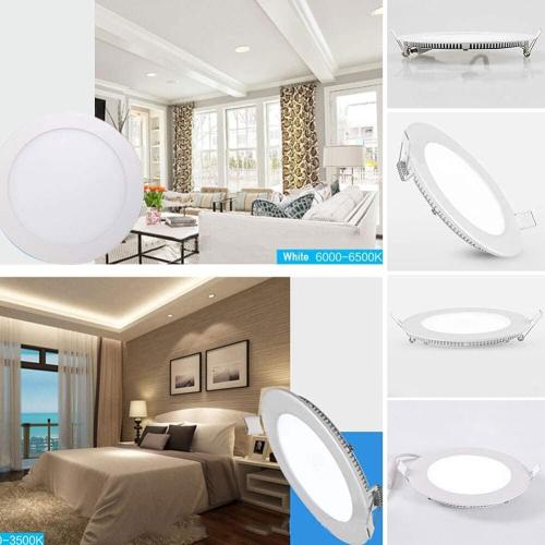 8 Inch 18Watt Ultra Thin Round LED Recessed Panel Spot Lighting, 140 Watt Retrofit Ceiling Downlight, 6500K Cool White, 10 Pack