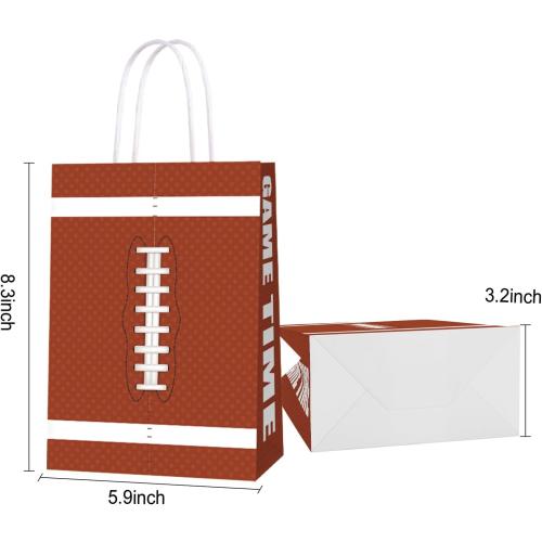 KERINGO 16 PCS Superbowl Party Decorations Football Party bags Football Treat Snacks Bags Football Gift Bags Football Theme Party for Kids Birthday Party Supplies