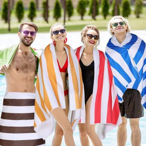Redbaker 16 Packs 59 x 28 inches Oversized Stripes Beach Towel Bulk