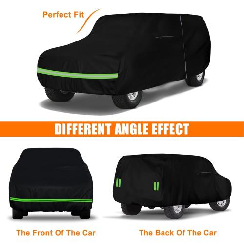 Waterproof Car Covers Replace for 1978-1996 Ford Bronco, 6 Layers All Weather Custom-fit Car Cover with Zipper Door & Windproof Bands for Snow Rain Dust Hail Protection