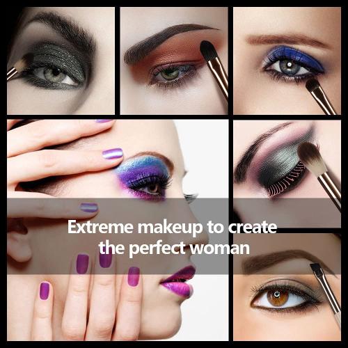 Eye Makeup Brush Set, 6 Pcs Professional Blending Eyeshadow Makeup Brushes for Concealer Eyebrows Eyeliner, Soft Hairs & Wood Handle