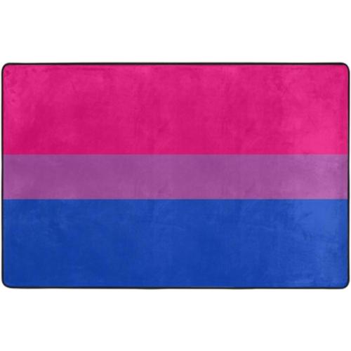 Area Rug Ultra Soft Door Mat Nursery Rug Cozy Carpet for Living Room, Bedroom, Office Fashion Area Carpet (Bisexual Pride Flag Stripes)