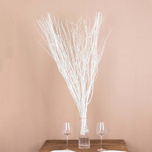 Tableclothsfactory 6 Pack White Decorative Birch Tree Branches, Extra Long Natural Dried Willow Twigs Sticks Vase Fillers - 46 for Party & Decorations