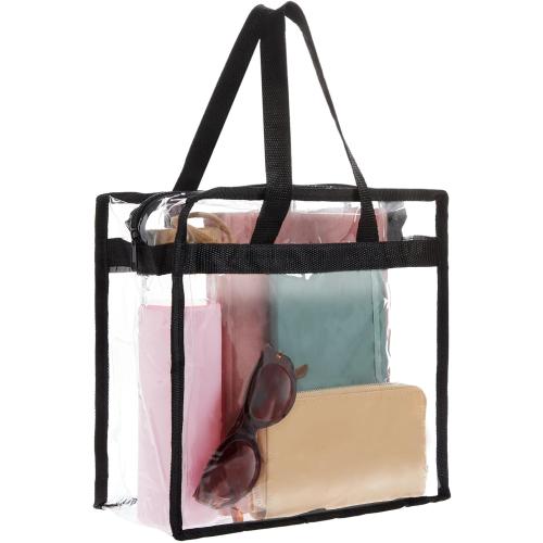 2Pack...Juvale Clear Stadium Approved Bags - 12x6x12 Large Transparent Tote Bags with Zippers and Handles