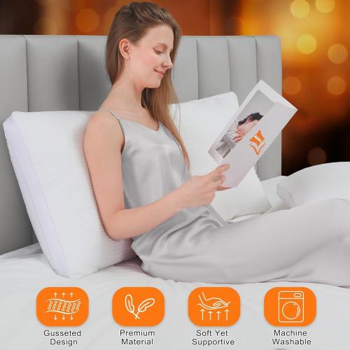 Bed Pillows for Sleeping Firm and Soft Set of 2, Supportive & Comfortable Down Alternative Pillow, Luxury Hotel Gusseted Pillows for Side and Back Sleepers (White, Standard(Pack of 4))