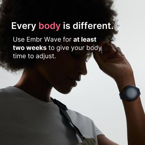 Embr Wave Cooling Bracelet - Warming Bracelet - Personalized Thermal Relief - Manage Hot Flashes, Night Sweats, Sleep, Tension - Clinically Proven - Rechargeable - Black