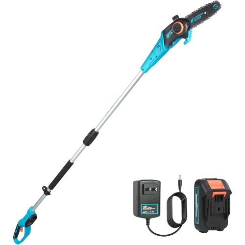 8-Inch Cordless Pole Saws 20V Electric Pole Saw | Tree Trimming Pole Chainsaw with 2.0Ah Battery & Charger 9.5 Ft MAX Reach Pole Chainsaw for Branch Cutting