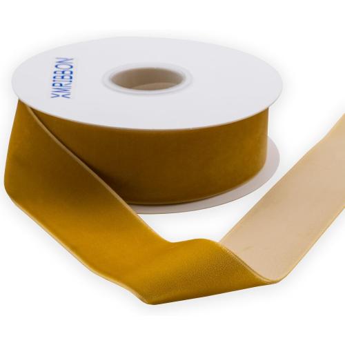 Gold Velvet Ribbon Single Sided,1 1/2 Inch by 10 Yards Spool