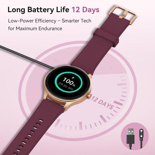 Smart Watches for Women/Men, 1.27 HD Smartwatch Fitness Tracker with Bluetooth Calls (Make/Answer), Heart Rate/SpO2/Sleep Monitor, 12 Days Battery, IP68 Waterproof - Purple