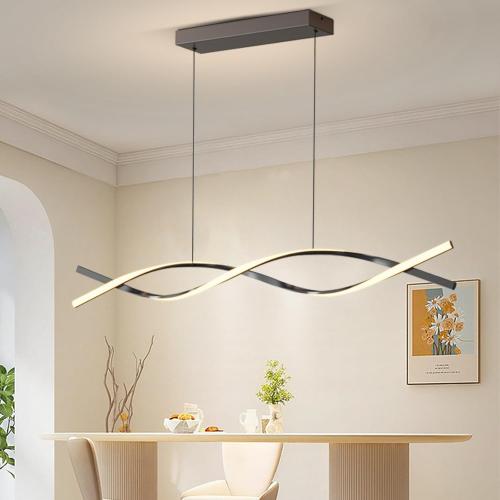 Size 57nModern Pendant Lights Fixture, 57in Aluminum LED Chandelier with Remote Control Dimmable 3000k-6000K Color Temperature, Island Lighting Lamp for Kitchen, Dining Room, Billiard Room
