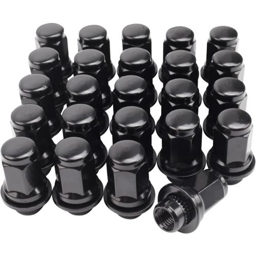 Set of 24, 12x1.5mm 1.87 Inch Length 13/16 Hex OEM Factory Mag Lug Nuts for Tacoma 4 Runner FJ Cruiser Matrix GX460 GX470 SR5 Pre-Runner TRD Off-Road Limited Black